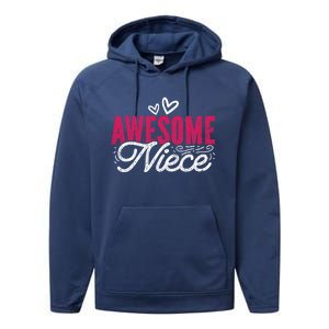 Awesome Niece Funny Auntie Aunt Graphic Gift Performance Fleece Hoodie