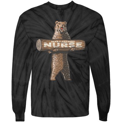 Awesome Nurse Funny Saying Fun Nursing Appreciation Tie-Dye Long Sleeve Shirt