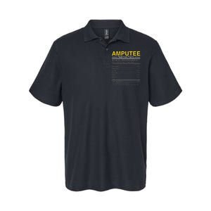 Amputee Nutrition Facts Funny Amputation Prosthetic Leg Softstyle Adult Sport Polo