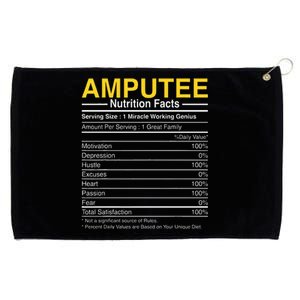 Amputee Nutrition Facts Funny Amputation Prosthetic Leg Grommeted Golf Towel