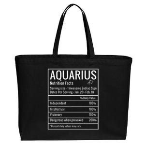 Aquarius Nutrition Facts February Birthday Zodiac Gifts Cotton Canvas Jumbo Tote