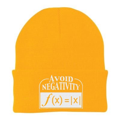 Avoid Negativity Funny Math Pun Equation Knit Cap Winter Beanie