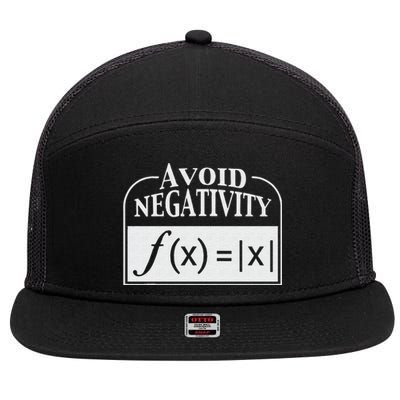 Avoid Negativity Funny Math Pun Equation 7 Panel Mesh Trucker Snapback Hat