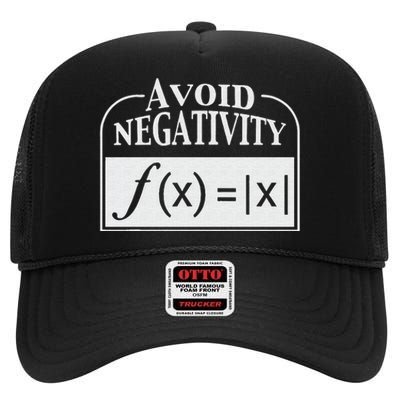 Avoid Negativity Funny Math Pun Equation High Crown Mesh Back Trucker Hat