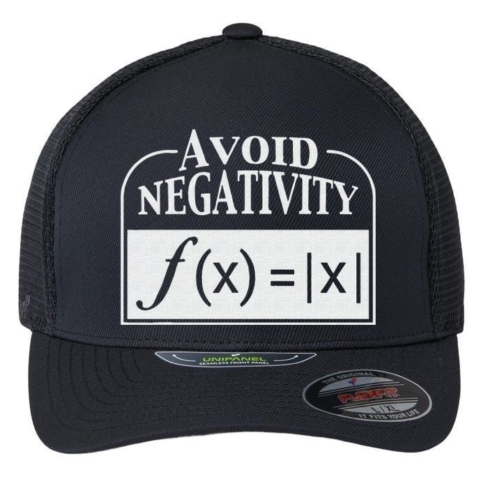 Avoid Negativity Funny Math Pun Equation Flexfit Unipanel Trucker Cap