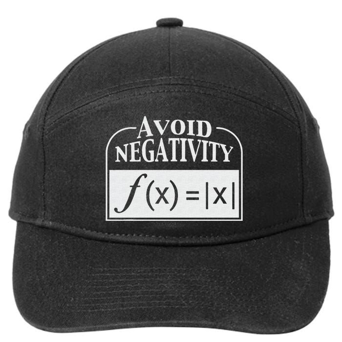 Avoid Negativity Funny Math Pun Equation 7-Panel Snapback Hat