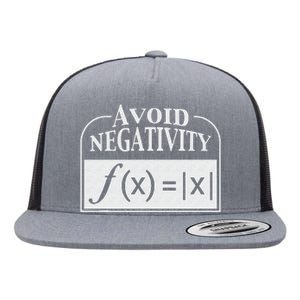 Avoid Negativity Funny Math Pun Equation Flat Bill Trucker Hat