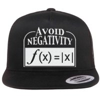 Avoid Negativity Funny Math Pun Equation Flat Bill Trucker Hat