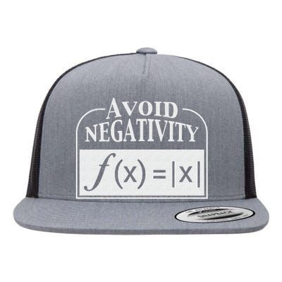 Avoid Negativity Funny Math Pun Equation Flat Bill Trucker Hat