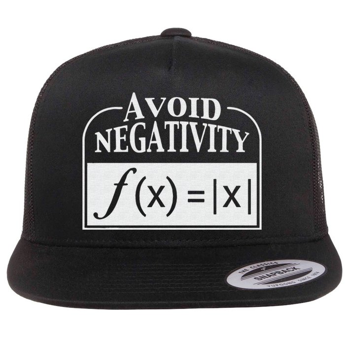 Avoid Negativity Funny Math Pun Equation Flat Bill Trucker Hat