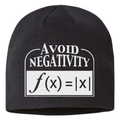 Avoid Negativity Funny Math Pun Equation Sustainable Beanie