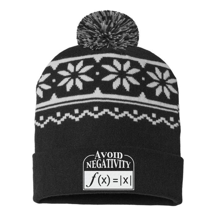 Avoid Negativity Funny Math Pun Equation USA-Made Snowflake Beanie