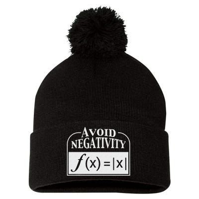 Avoid Negativity Funny Math Pun Equation Pom Pom 12in Knit Beanie