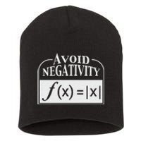 Avoid Negativity Funny Math Pun Equation Short Acrylic Beanie