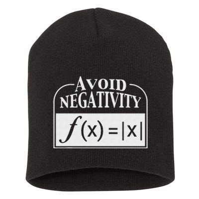 Avoid Negativity Funny Math Pun Equation Short Acrylic Beanie