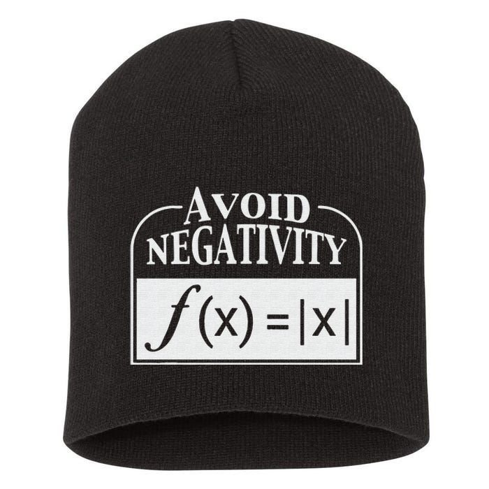 Avoid Negativity Funny Math Pun Equation Short Acrylic Beanie