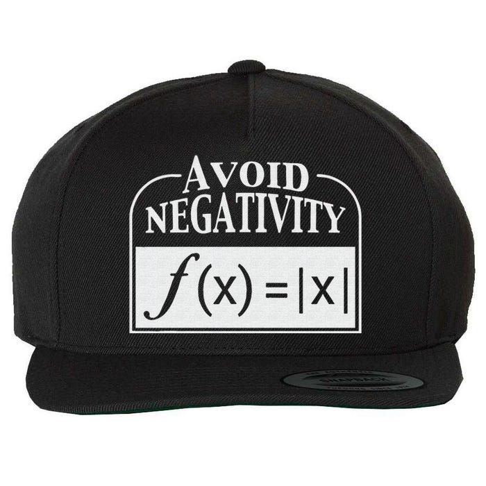 Avoid Negativity Funny Math Pun Equation Wool Snapback Cap