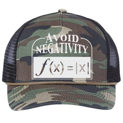 Avoid Negativity Funny Math Pun Equation Retro Rope Trucker Hat Cap