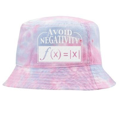 Avoid Negativity Funny Math Pun Equation Tie-Dyed Bucket Hat