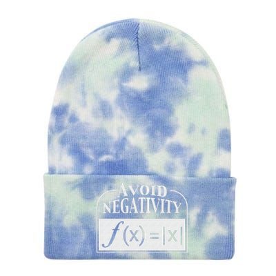 Avoid Negativity Funny Math Pun Equation Tie Dye 12in Knit Beanie