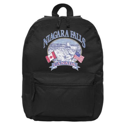 Americana Niagara Falls Scene Canada America Flags 16 in Basic Backpack