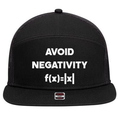 Avoid Negativity Funny Math Formula 7 Panel Mesh Trucker Snapback Hat