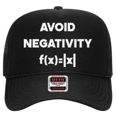 Avoid Negativity Funny Math Formula High Crown Mesh Back Trucker Hat