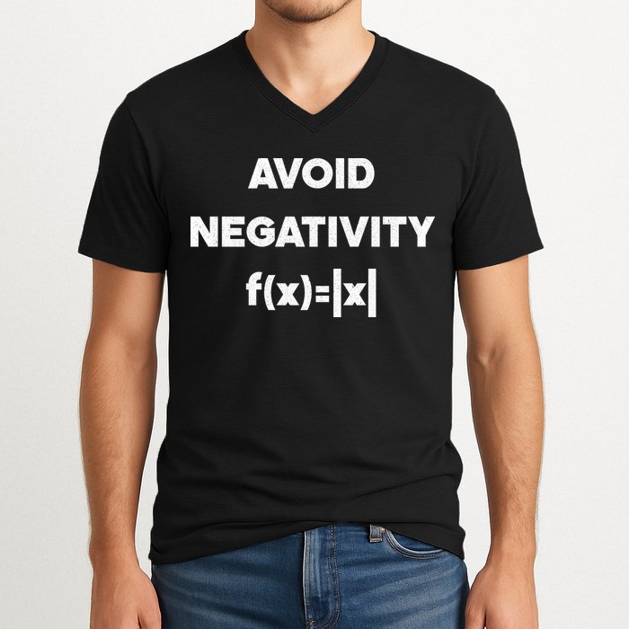 Avoid Negativity Funny Math Formula V-Neck T-Shirt