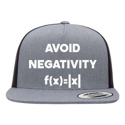 Avoid Negativity Funny Math Formula Flat Bill Trucker Hat