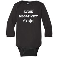 Avoid Negativity Funny Math Formula Baby Long Sleeve Bodysuit