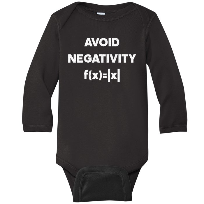 Avoid Negativity Funny Math Formula Baby Long Sleeve Bodysuit