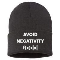 Avoid Negativity Funny Math Formula Sustainable Knit Beanie