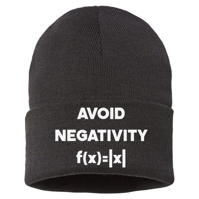 Avoid Negativity Funny Math Formula Sustainable Knit Beanie