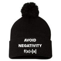 Avoid Negativity Funny Math Formula Pom Pom 12in Knit Beanie