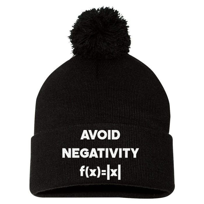 Avoid Negativity Funny Math Formula Pom Pom 12in Knit Beanie
