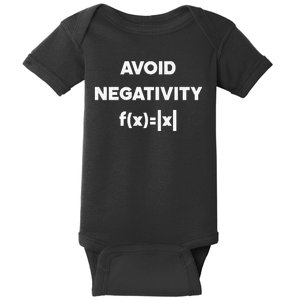 Avoid Negativity Funny Math Formula Baby Bodysuit