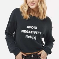 Avoid Negativity Funny Math Formula Cropped Pullover Crew