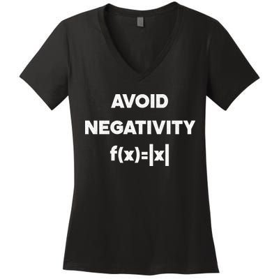 Avoid Negativity Funny Math Formula Women's V-Neck T-Shirt