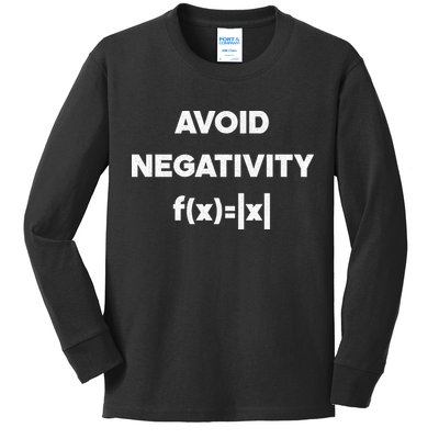 Avoid Negativity Funny Math Formula Kids Long Sleeve Shirt