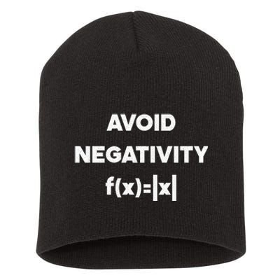 Avoid Negativity Funny Math Formula Short Acrylic Beanie