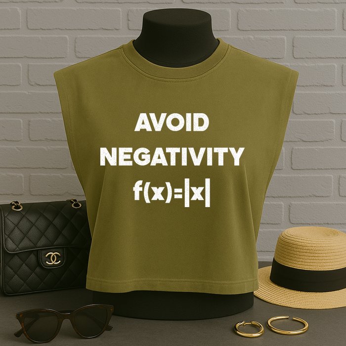Avoid Negativity Funny Math Formula Garment-Dyed Women's Muscle Tee