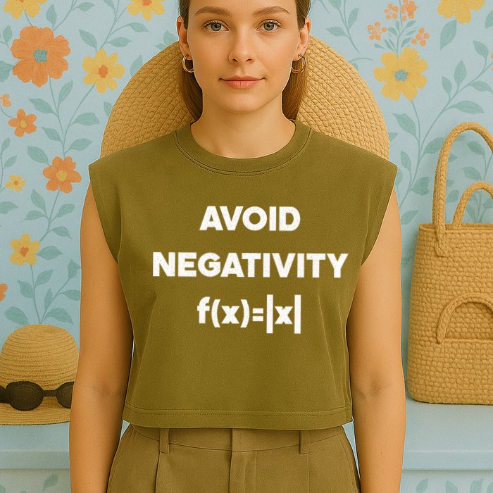Avoid Negativity Funny Math Formula Garment-Dyed Women's Muscle Tee