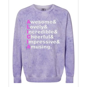 Alicia Name Gift Personalized Alicia Colorblast Crewneck Sweatshirt