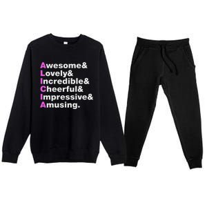 Alicia Name Gift Personalized Alicia Premium Crewneck Sweatsuit Set