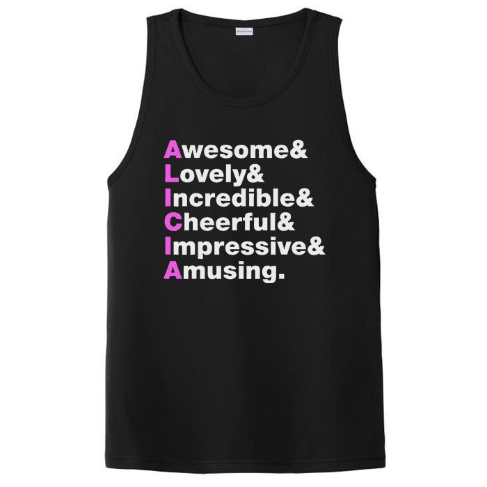 Alicia Name Gift Personalized Alicia PosiCharge Competitor Tank