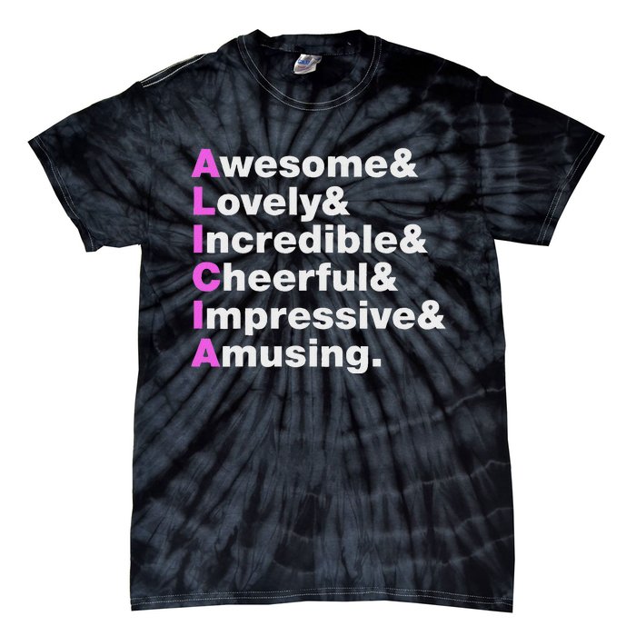 Alicia Name Gift Personalized Alicia Tie-Dye T-Shirt