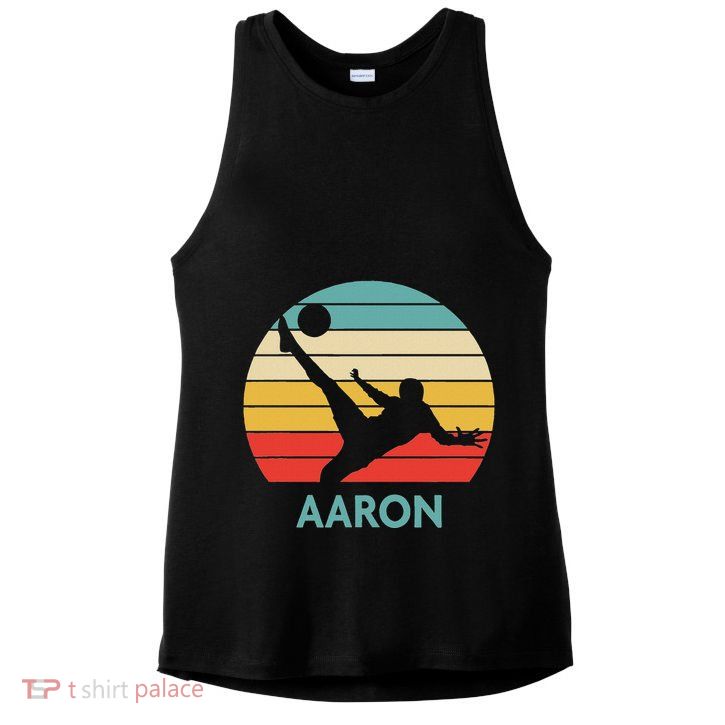 Aaron Name Gift Personalized Soccer Ladies PosiCharge Tri-Blend Wicking Tank