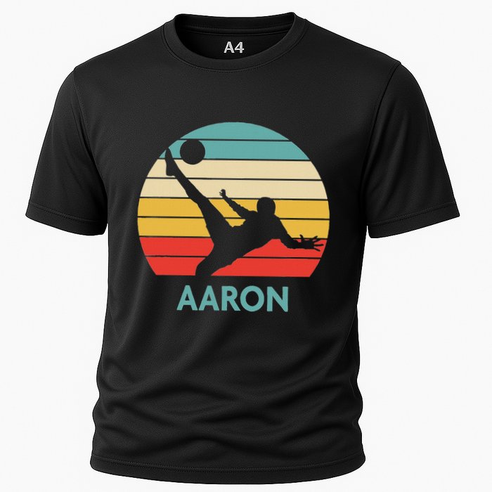 Aaron Name Gift Personalized Soccer Cooling Performance Crew T-Shirt