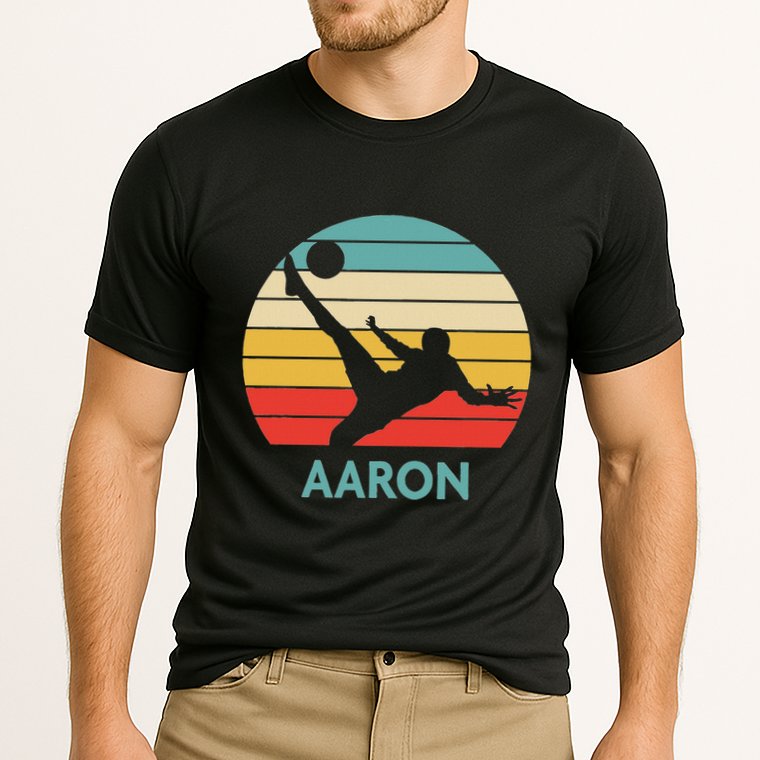 Aaron Name Gift Personalized Soccer Cooling Performance Crew T-Shirt