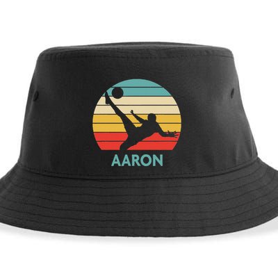 Aaron Name Gift Personalized Soccer Sustainable Bucket Hat